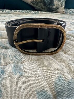 Anthropologie Black Leather Belt